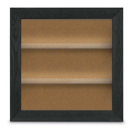United Visual Products Outdoor Enclosed Combo Board, 42"x32", Gold Frame/Blue & Burgundy UVCB4232ODG-BLUE-DBURGU